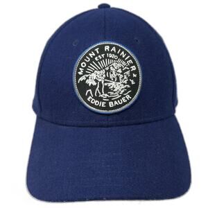 Mount Rainier Eddie Bauer Patch Slideback Hat Blue One Size Adjustable